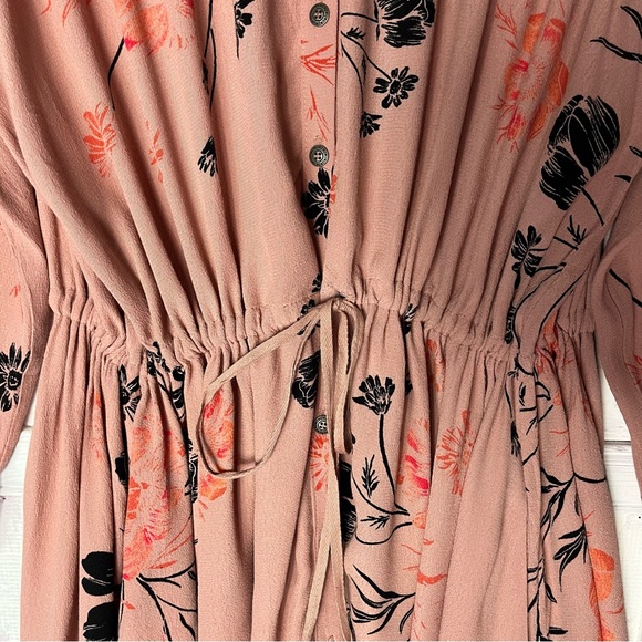 Free People Women’s Lena Floral Mini Dress Size M Boho Feminine Long Sleeve - Picture 5 of 10